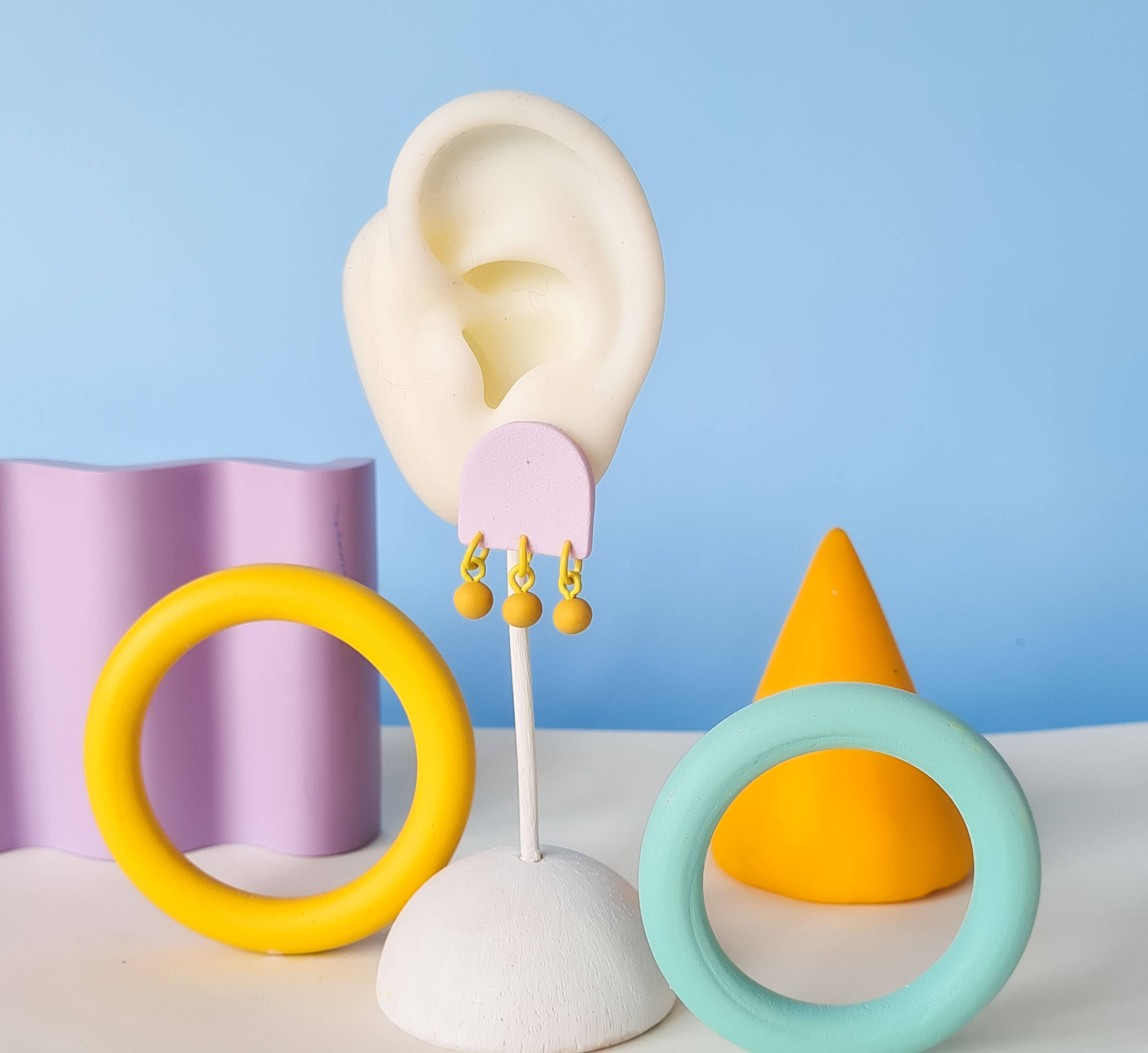 Mono - Wholesale Dangle Earrings - colorful patterned handmade clay earrings in 19 varieties24