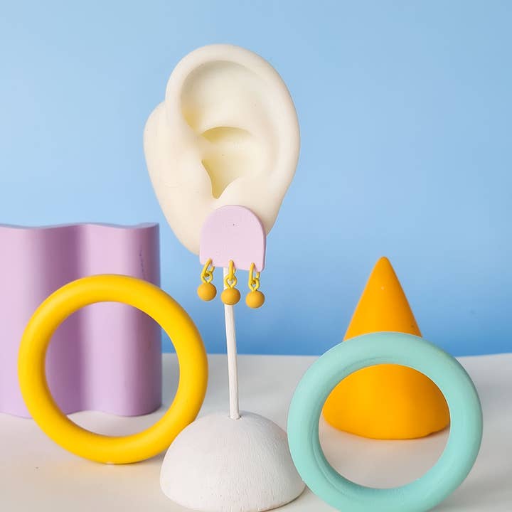 Mono - Wholesale Dangle Earrings - colorful patterned handmade clay earrings in 19 varieties24