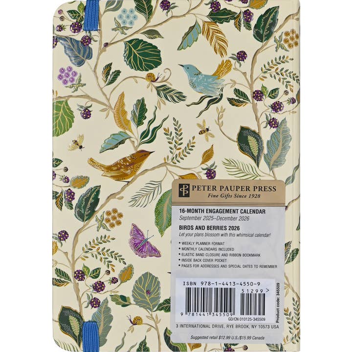 Peter Pauper Press - Wholesale Planner - 2026 Birds & Berries Weekly Planner5