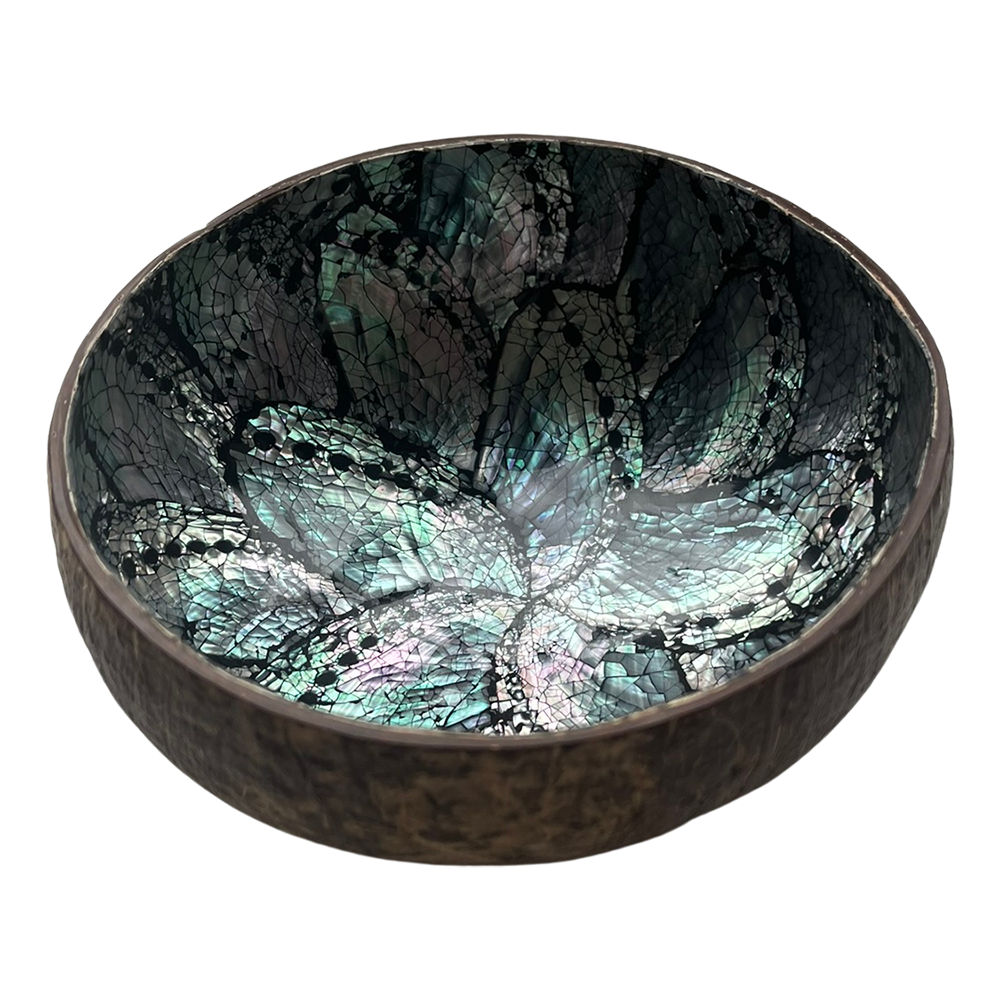 VIE – Engroshandel Pyntetallerken/skål – Skaalskål i kokosnøddeskal med abaloninlæg0