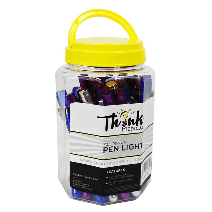 Aluminum LED Penlights with Pupil Gauge - 30pc Tub - 01885 for wholesale by Think Medical Wholesale