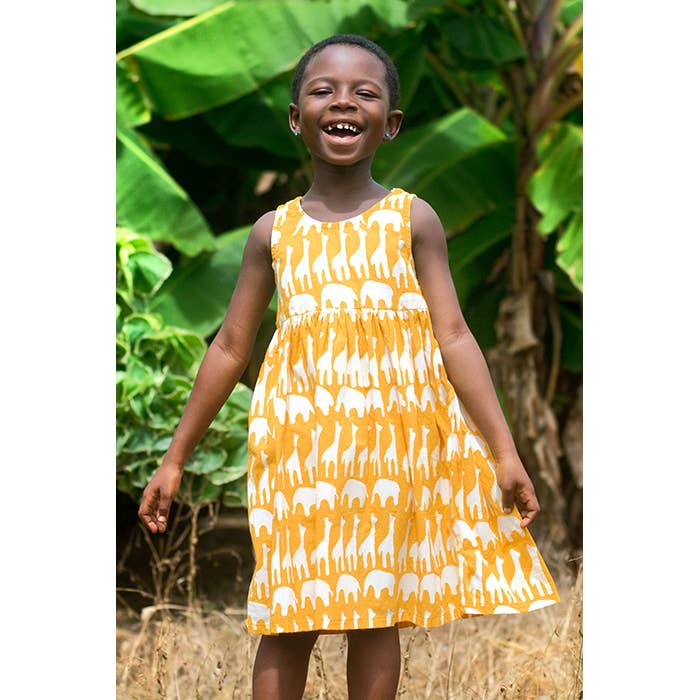 Kids: Sundress: Sahara - Mustard-Organic for wholesale by Global Mamas