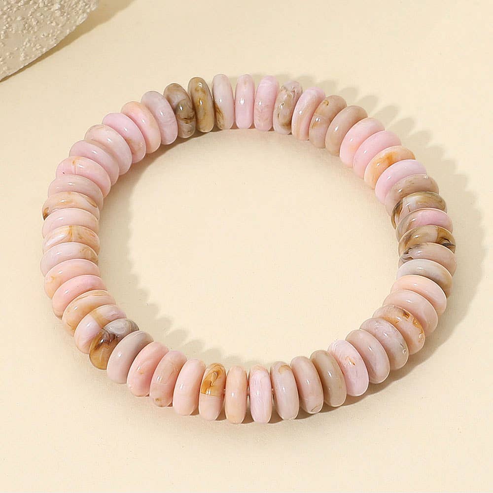 Sensibling Corp. - Wholesale Armband met kralen - Gemarmerde Platte Schijf Kralen Stretch Armband12