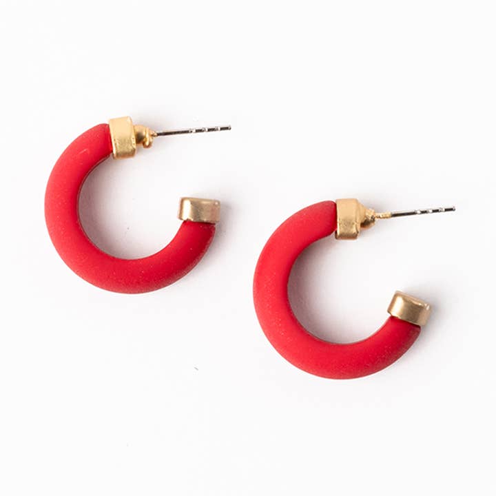 Michelle McDowell - Wholesale Hoop Earrings - Earrings Amanda Red & Black S0