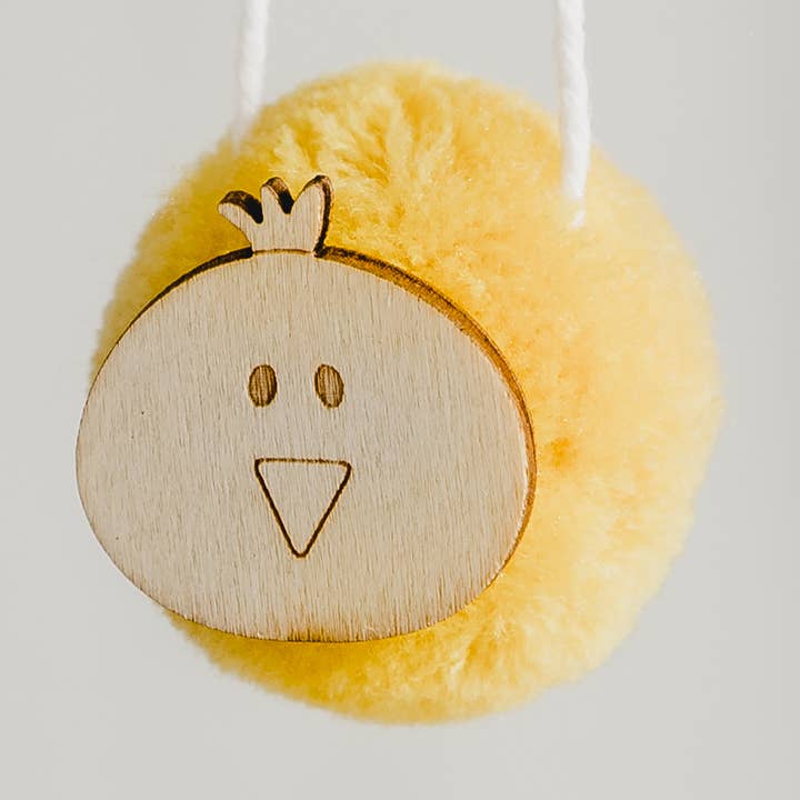 Cute Easter Hanging Pom Pom Chick Decoration for wholesale by Jodie Gaul & Co