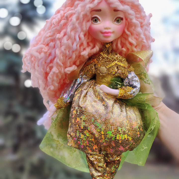 all colors of rainbow Large Mermaid doll. Whimsical Christmas Fairy decor. for wholesale on Faire1