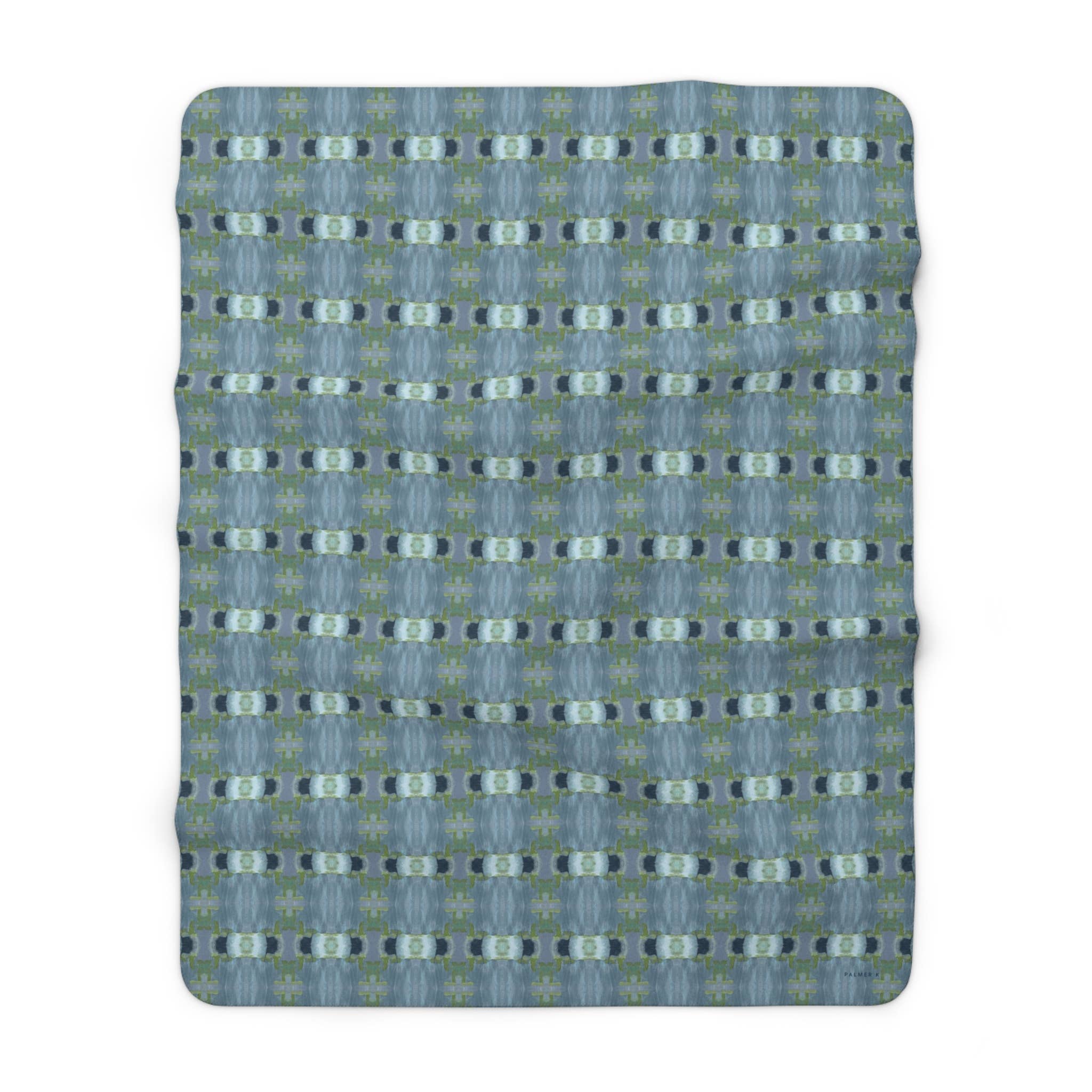 PALMER K Designs - Wholesale Throw Blanket - Sherpa Throw / Blanket: Blue Geometric (ABJ/P10)5