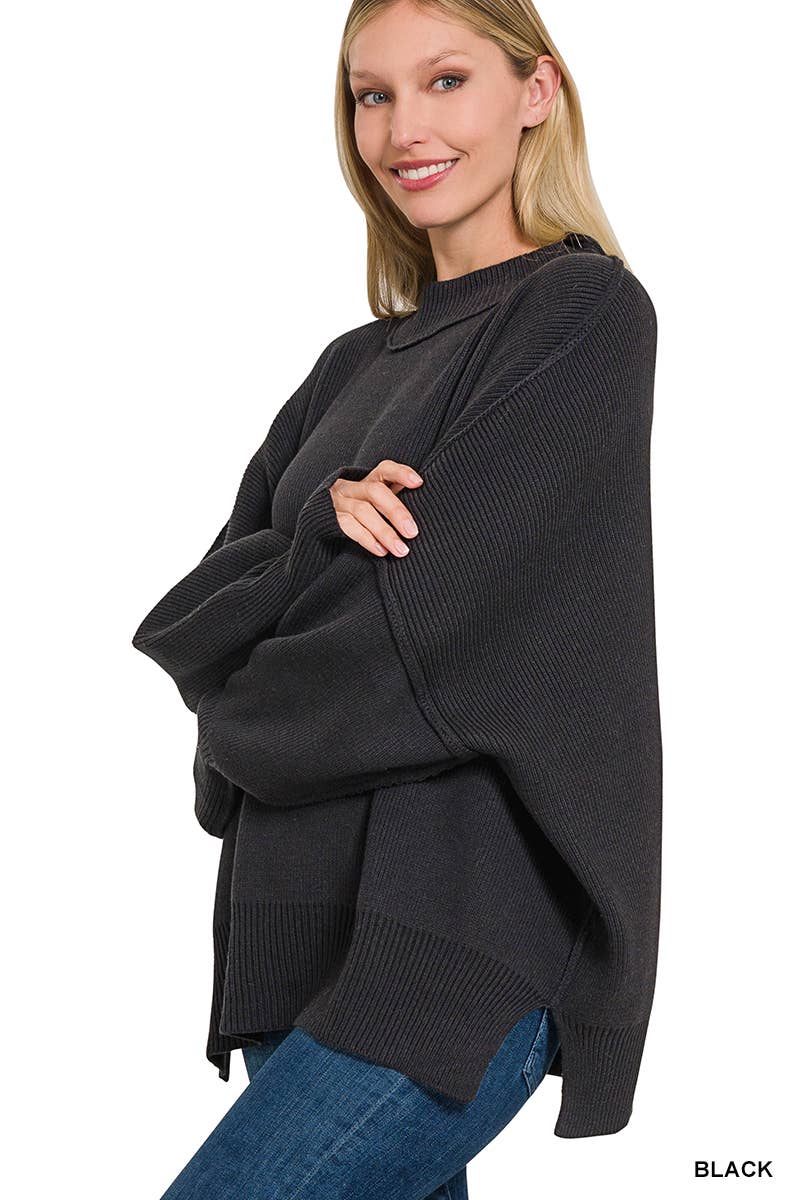 Vanilla Monkey - Wholesale Knit Sweater - Women's - Side Slit Oversized Sweater0