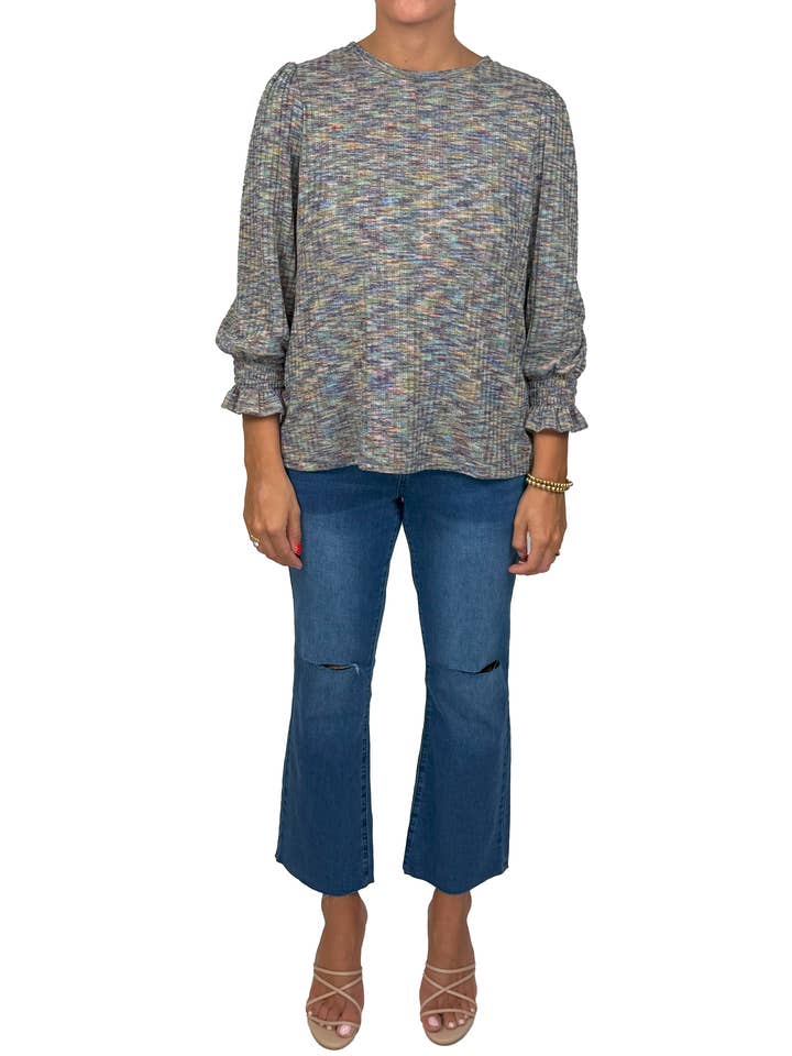 ST83JM152-M - Milano-Rippenstrick Langarmshirt mit elastischem Bund A3651 für den Großhandel von K & C Clothing, Inc.