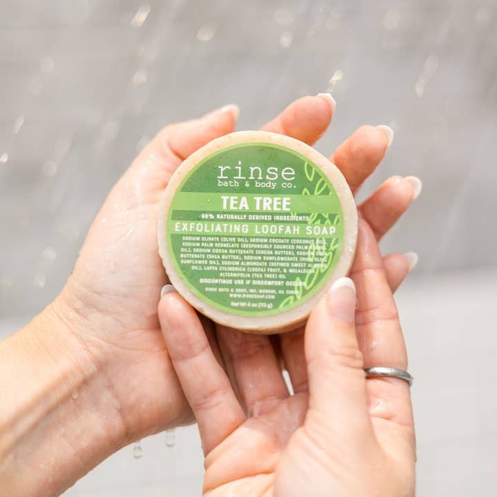Tea Tree Loofah Soap | Exfoliating | Antiseptic for wholesale by Rinse Bath Body Inc