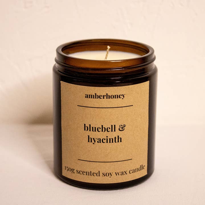 150g bluebell & hyacinth soy wax candle for wholesale by Amberhoney