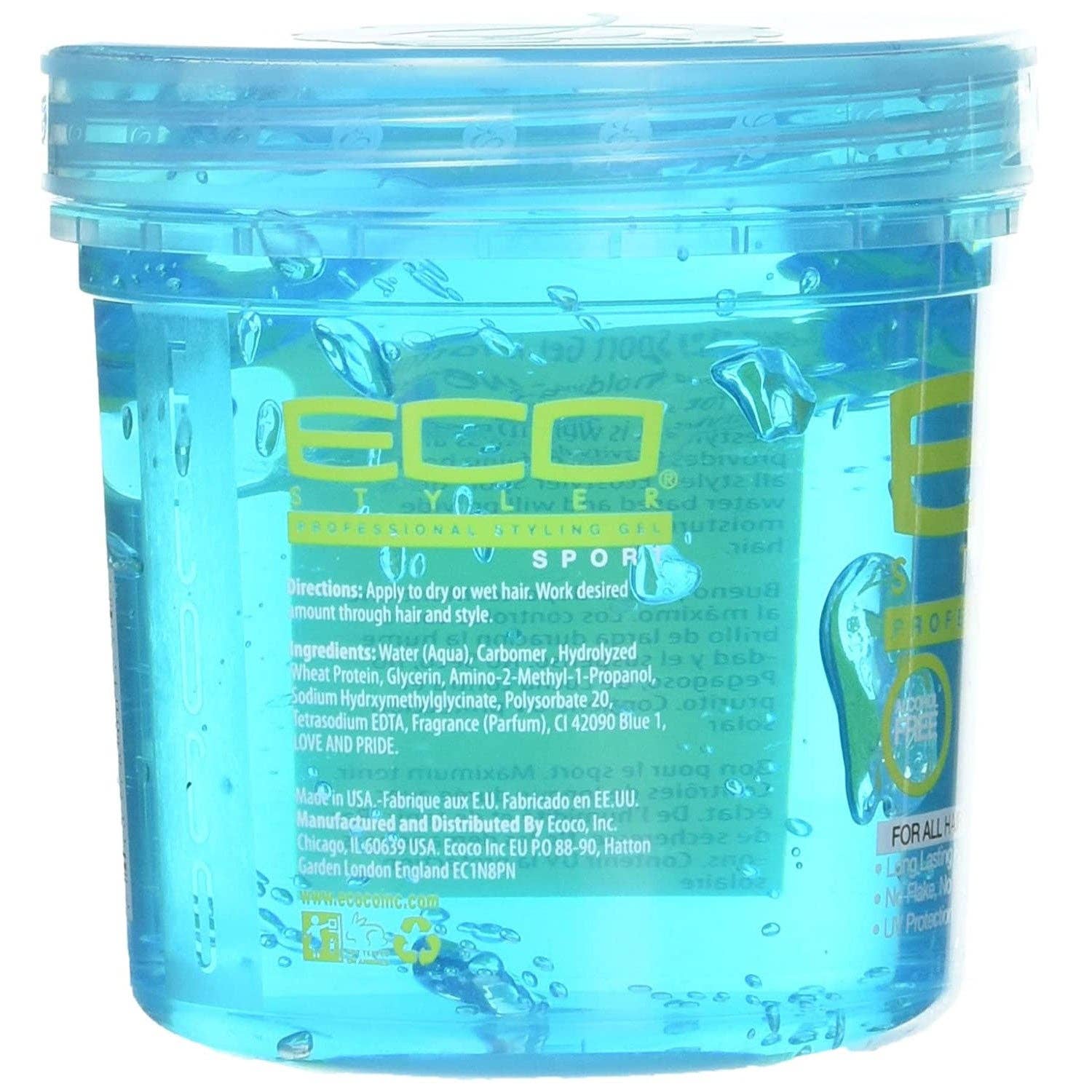 KT Supply - Vente Gel/mousse de coiffage - Gel coiffant écologique Blue Sport Blue, 16 oz1