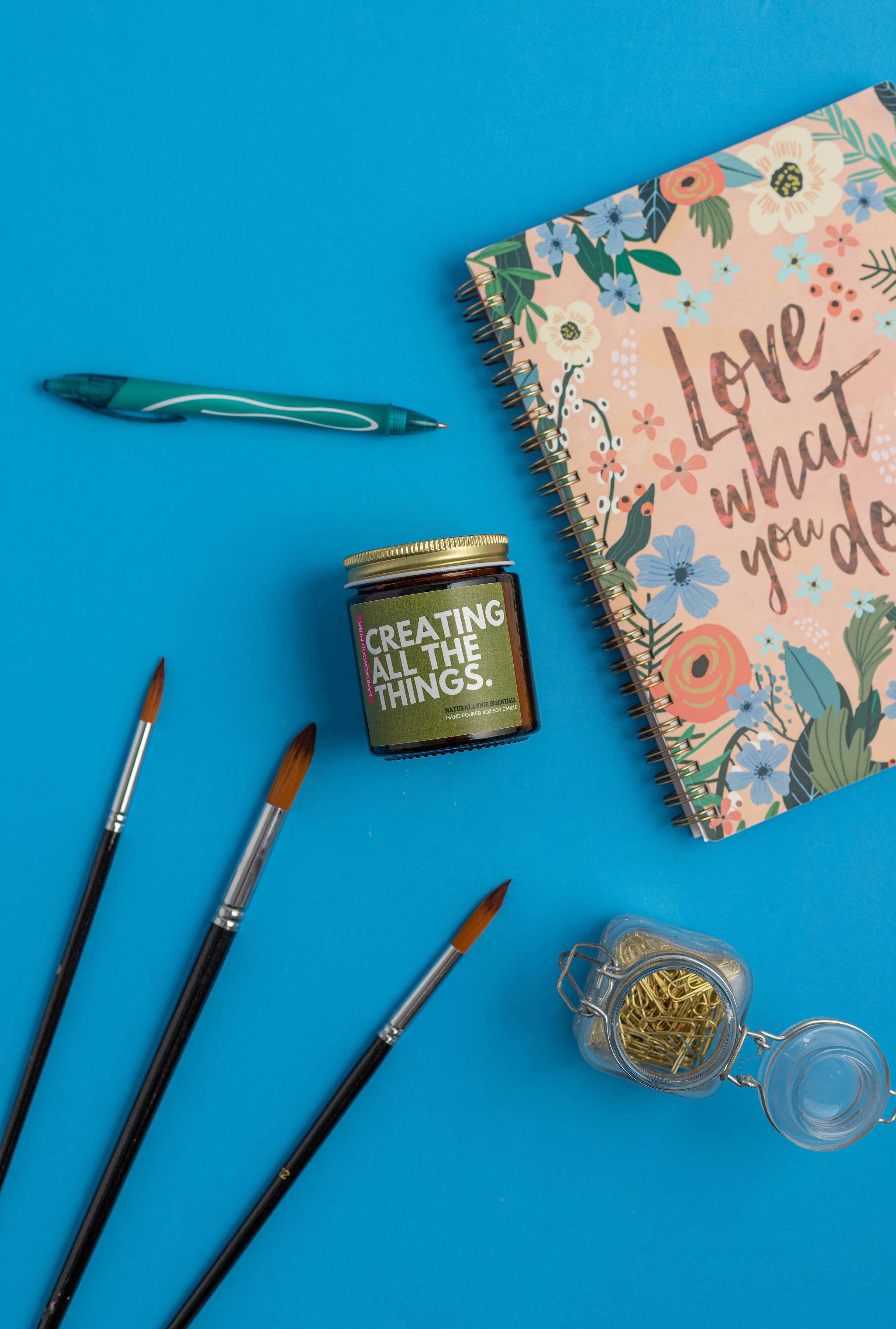 NaturalAnnie Essentials - Wholesale Jar/Filled Candle - Creating All The Things Natural Soy Candle - 4oz1