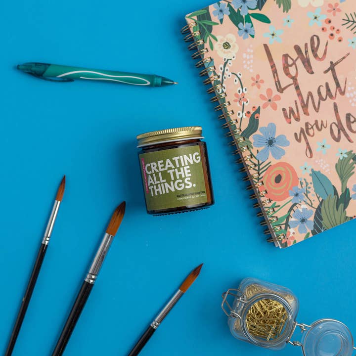 NaturalAnnie Essentials - Wholesale Jar/Filled Candle - Creating All The Things Natural Soy Candle - 4oz1