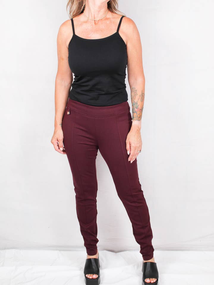 NP8116UD1-W - Wine - Pantalon de compression A913 pour la vente par K & C Clothing, Inc.