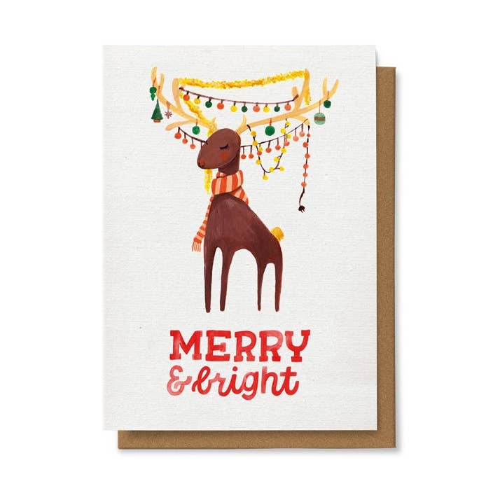 Carte de Noël Merry & Bright 4X6 pour la vente par Chaukiss