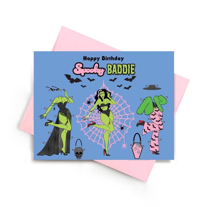 Spooky Baddie Birthday Card(6 pack) for wholesale by Spooky Glam Paper