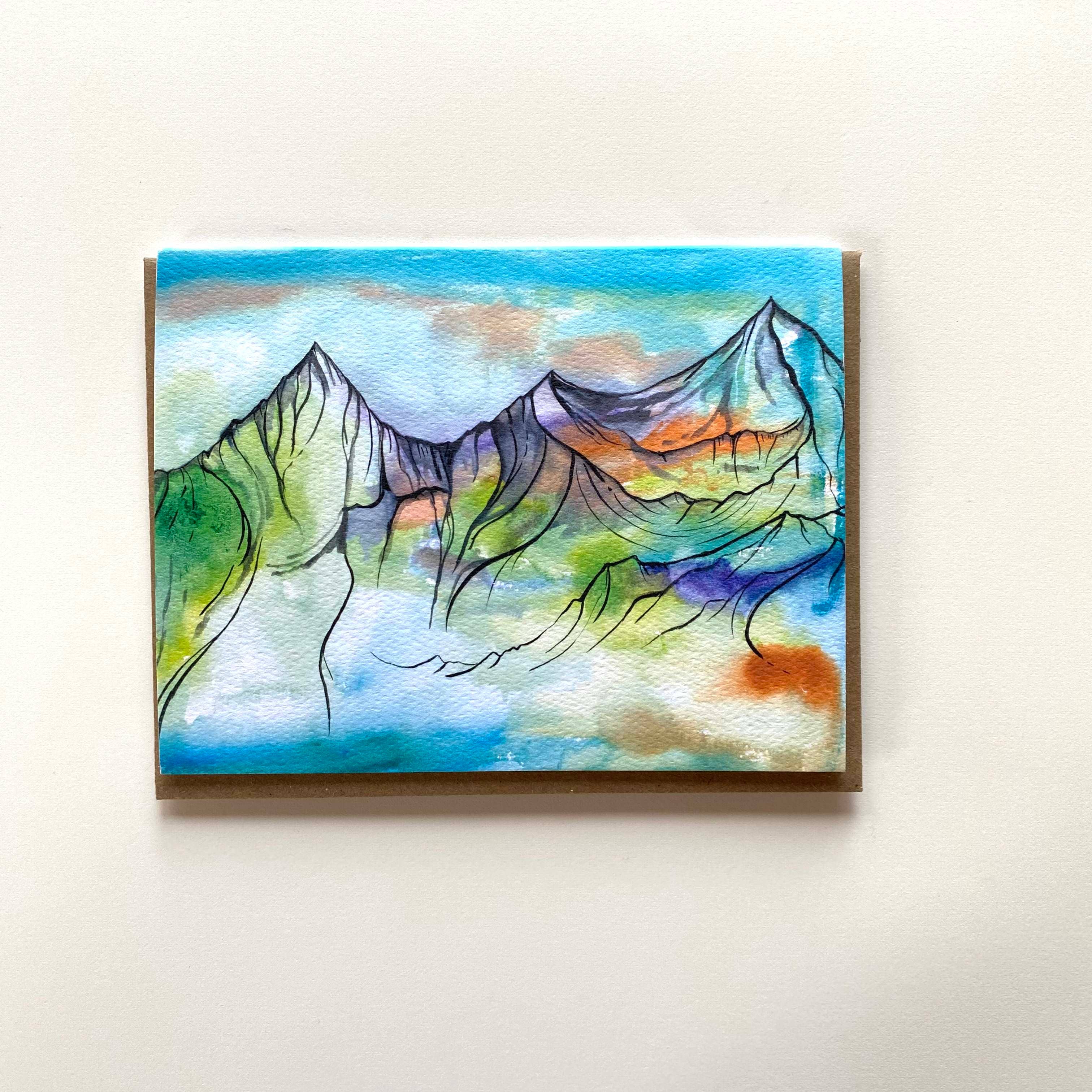 Sarah Uhl - Wholesale Stationery/Notecard Set - Mountain Art Notecards: Glass Mountain1