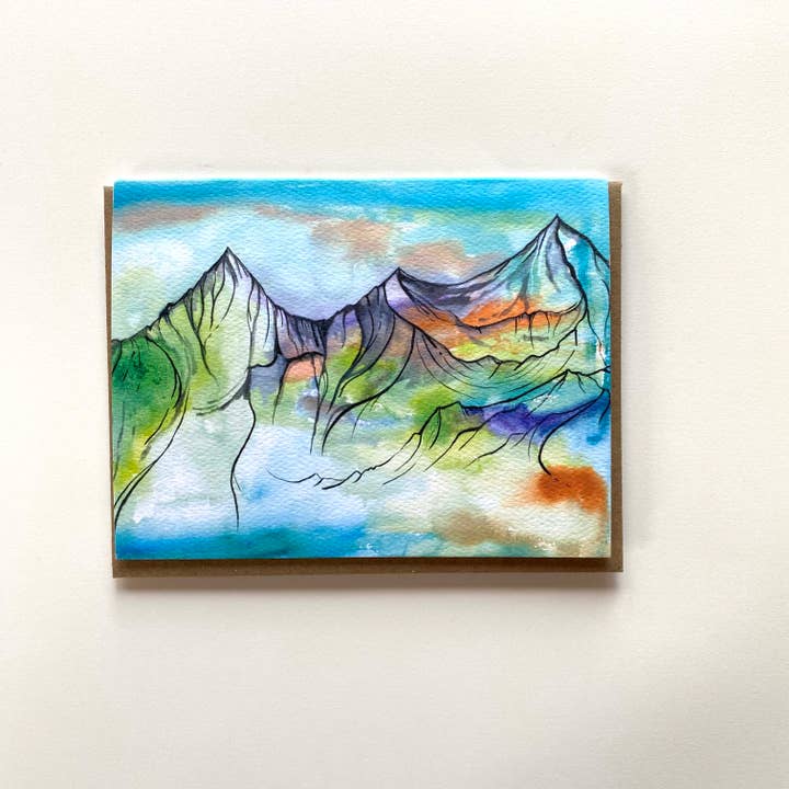 Sarah Uhl - Wholesale Stationery/Notecard Set - Mountain Art Notecards: Glass Mountain1