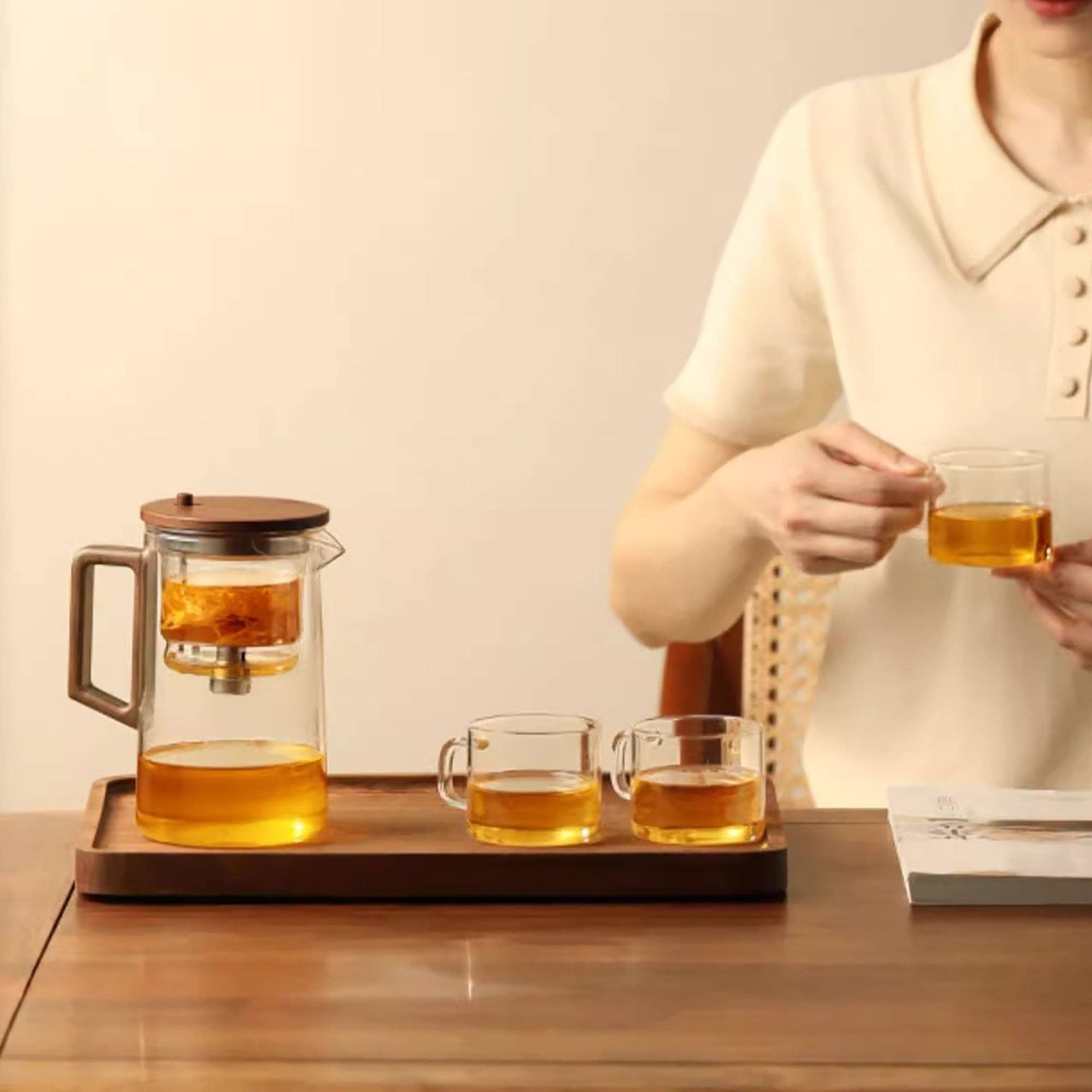 MinoCraft - Vendita all'ingrosso Teiere - Teiera in vetro con funzione di controllo del tempo di infusione6