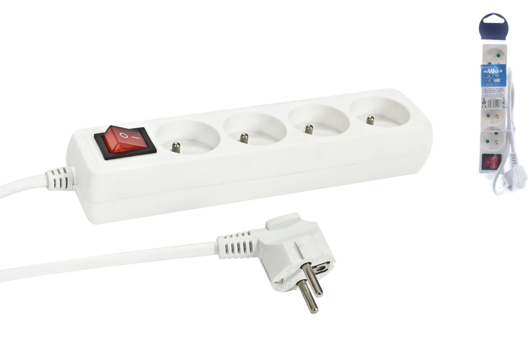 CP INTERNATIONAL – Engroshandel Strømadapter – 4-vejs stikdåse 16A + afbryder0