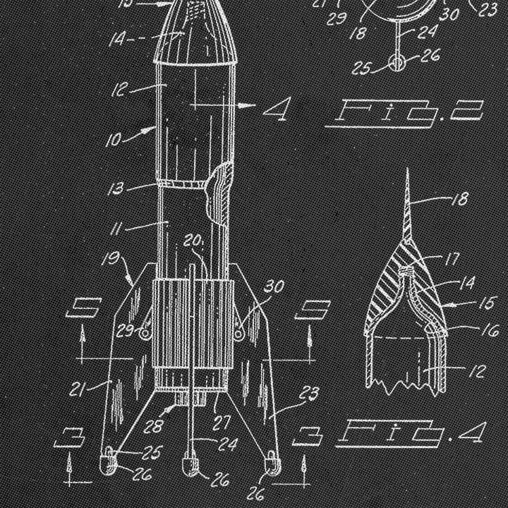 The Good Co. - Wholesale Art Print - Rocket Ship Blueprint Patent Print