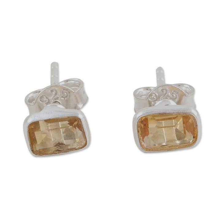 Novica Handmade Subtle Flair Citrine Stud Earrings for wholesale by NOVICA
