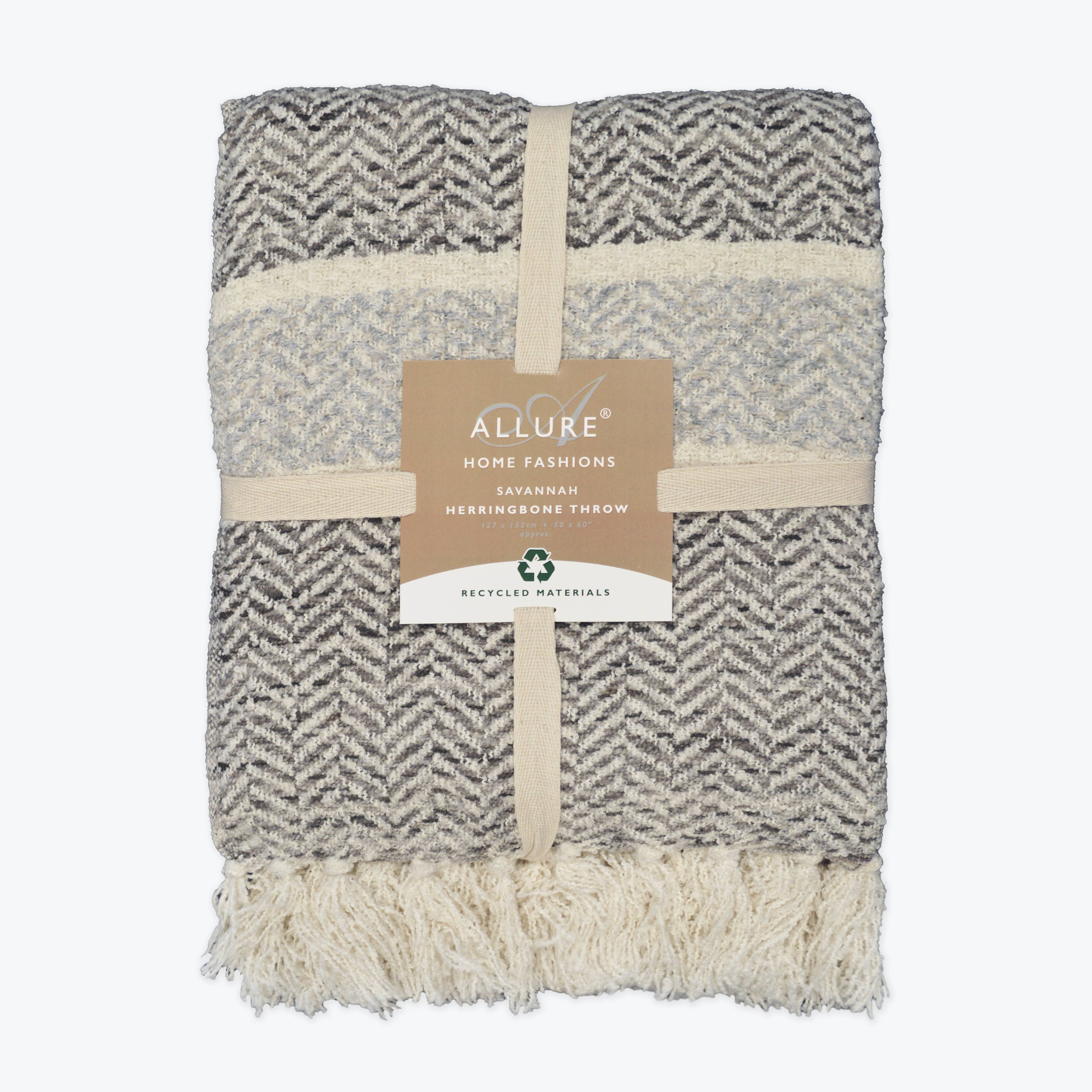 Allure Bath Fashions - Wholesale Throw Blanket - Savannah Herringbone Throw Blanket - 100% Recycled Materials11