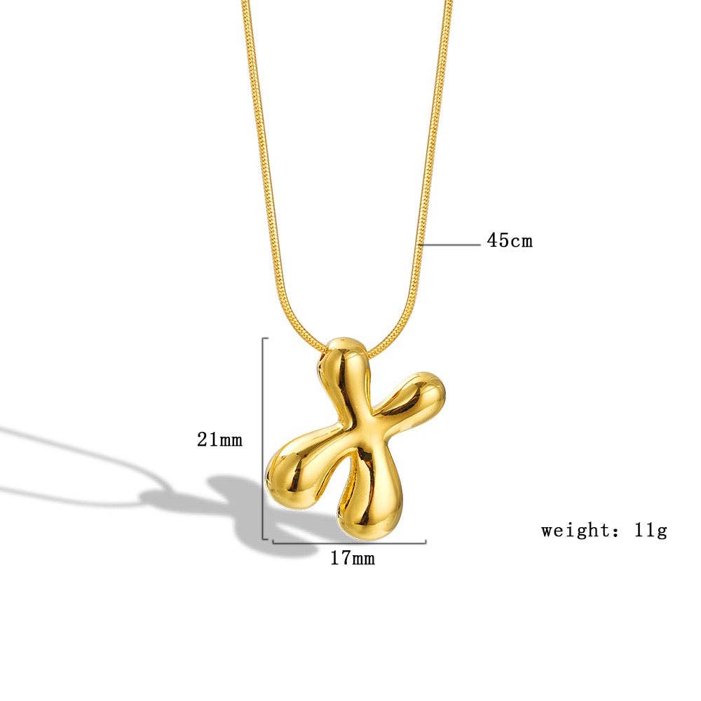 The Classy Cloth WS - Vente Colliers à pendentif - Collier avec initiale en forme de lettre à bulles - Gold RTS21