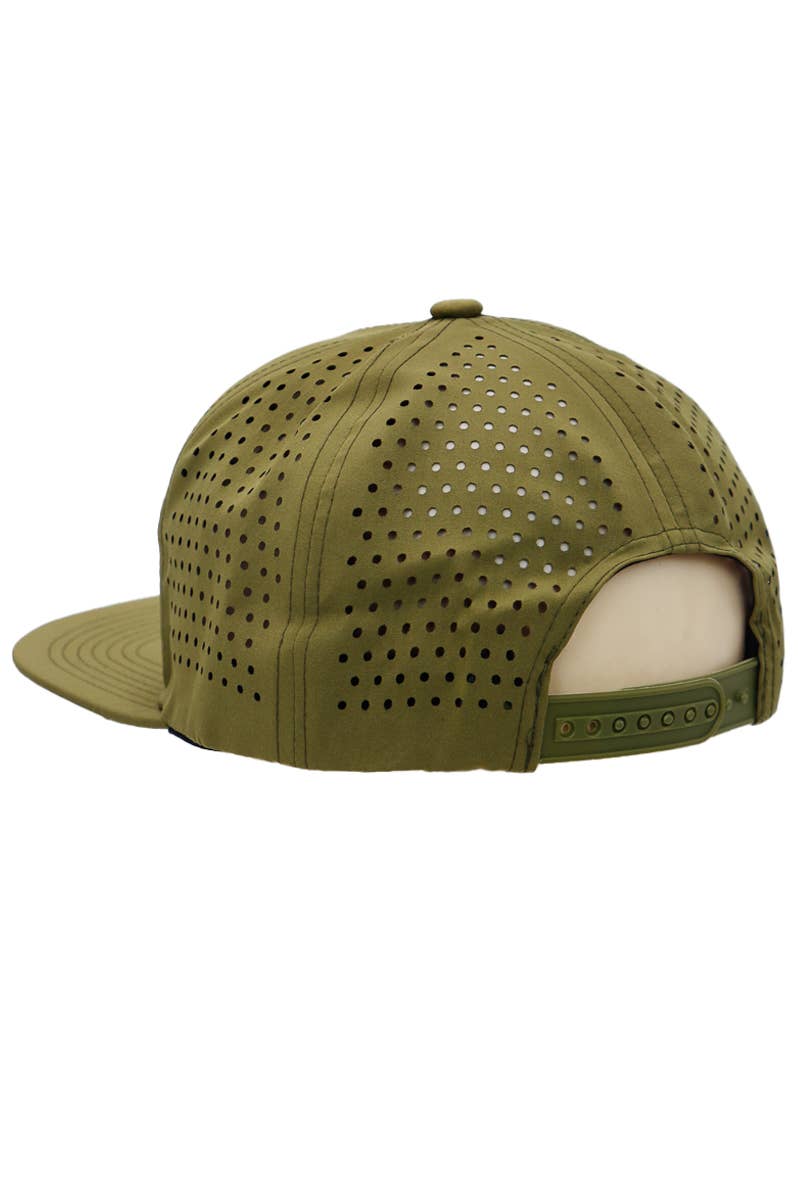 Cap Zone - Wholesale Flat Brim Cap - Men's - 7 Panel Perforated Cotton Poly Blend Snapback17