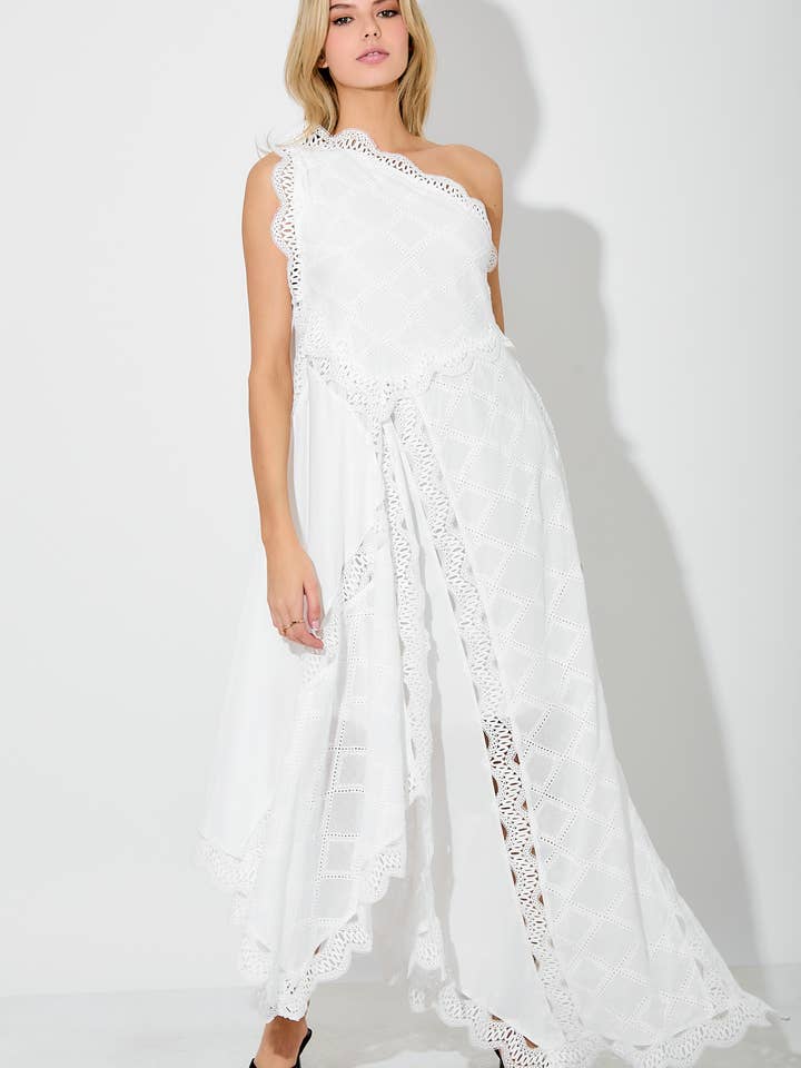 ASYMMETRIC ONE SHOULDER MAXI DRESS for wholesale by Baevely by Wellmade USA