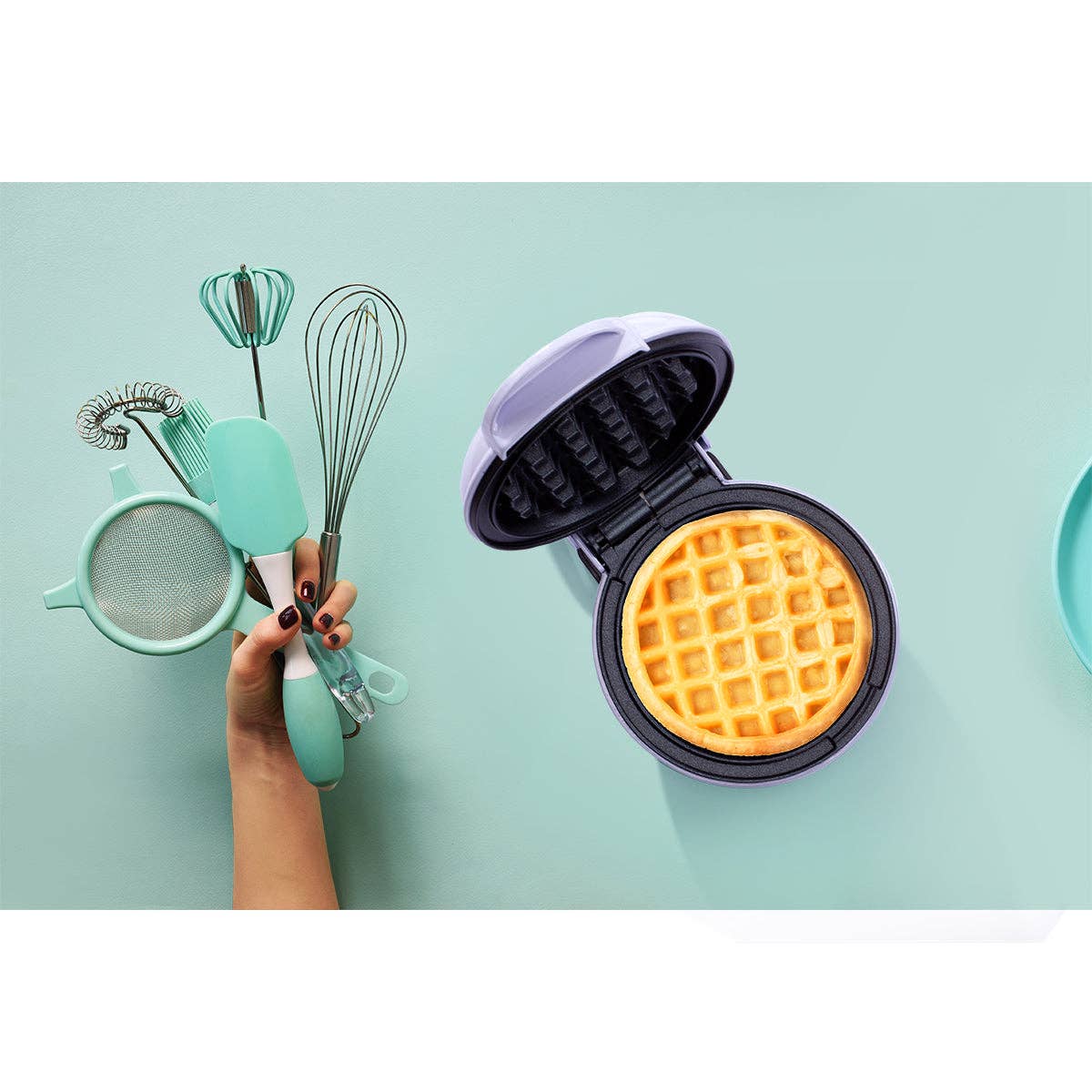 Holstein Housewares - Wholesale Kitchen Appliance - Personal Waffle Maker - 4 inch Mini - Assorted Colors 13