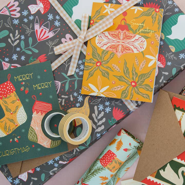 Amicreative - Wholesale Wrapping Paper Roll - Berry Gnome Wrapping Paper Roll - 20x29 | 2 Sheets/Roll