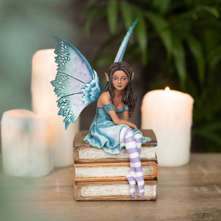 19cm Book Fairy Figurine by Amy Brown for wholesale by Something Different Wholesale