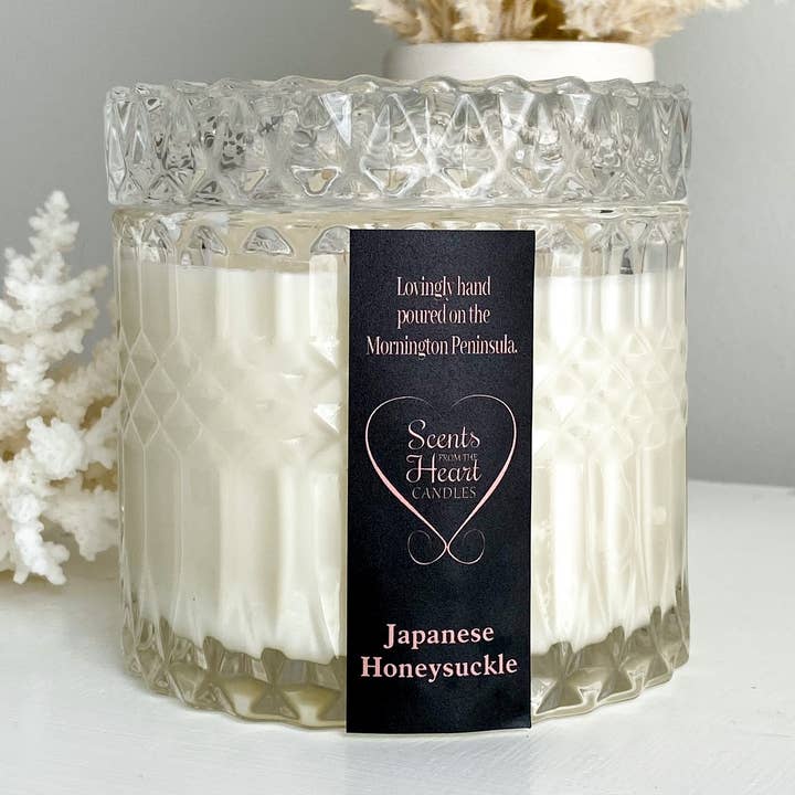 Japanische Honeysuckle Hamptons Kristallkerze 400 g für den Großhandel von Scents From The Heart Candles