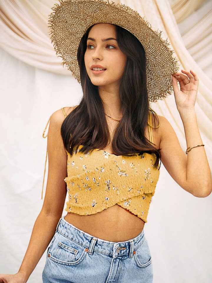 DT0254 Smocking Crop Top for wholesale by Endless Blu