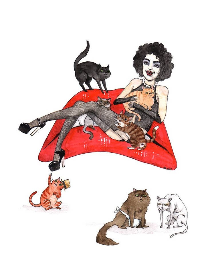 Rocky Hairball Picture Show - Rocky Skräck med Katter Tryck för wholesale av Stupid Animal Shop