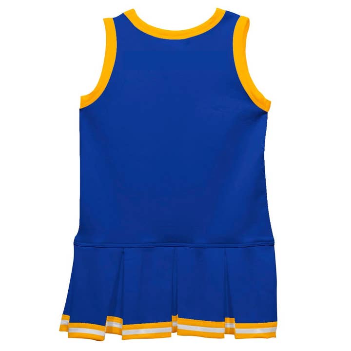 Vive La Fete - Wholesale Dress - Kids - Vive La Fete Blue Gold Sleeveless Cheerleader Dress
