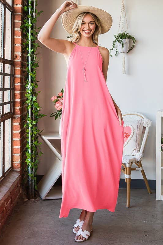 HEIMISH - Vendita all'ingrosso Vestito - Donna - MAXI ABITO IN TESSUTO MASSICCIO ED6771-102