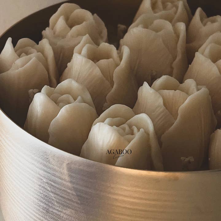 Agaboo Candle - Wholesale Novelty Candle - Huge 40oz Floral Vase Candle with tulips 40 oz - Container8