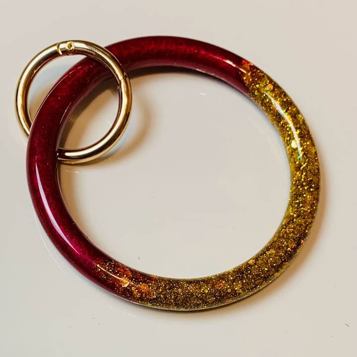 Chunky Gold Glitter & Maroon nyckelring Armband Set för wholesale av Shop Drip Express