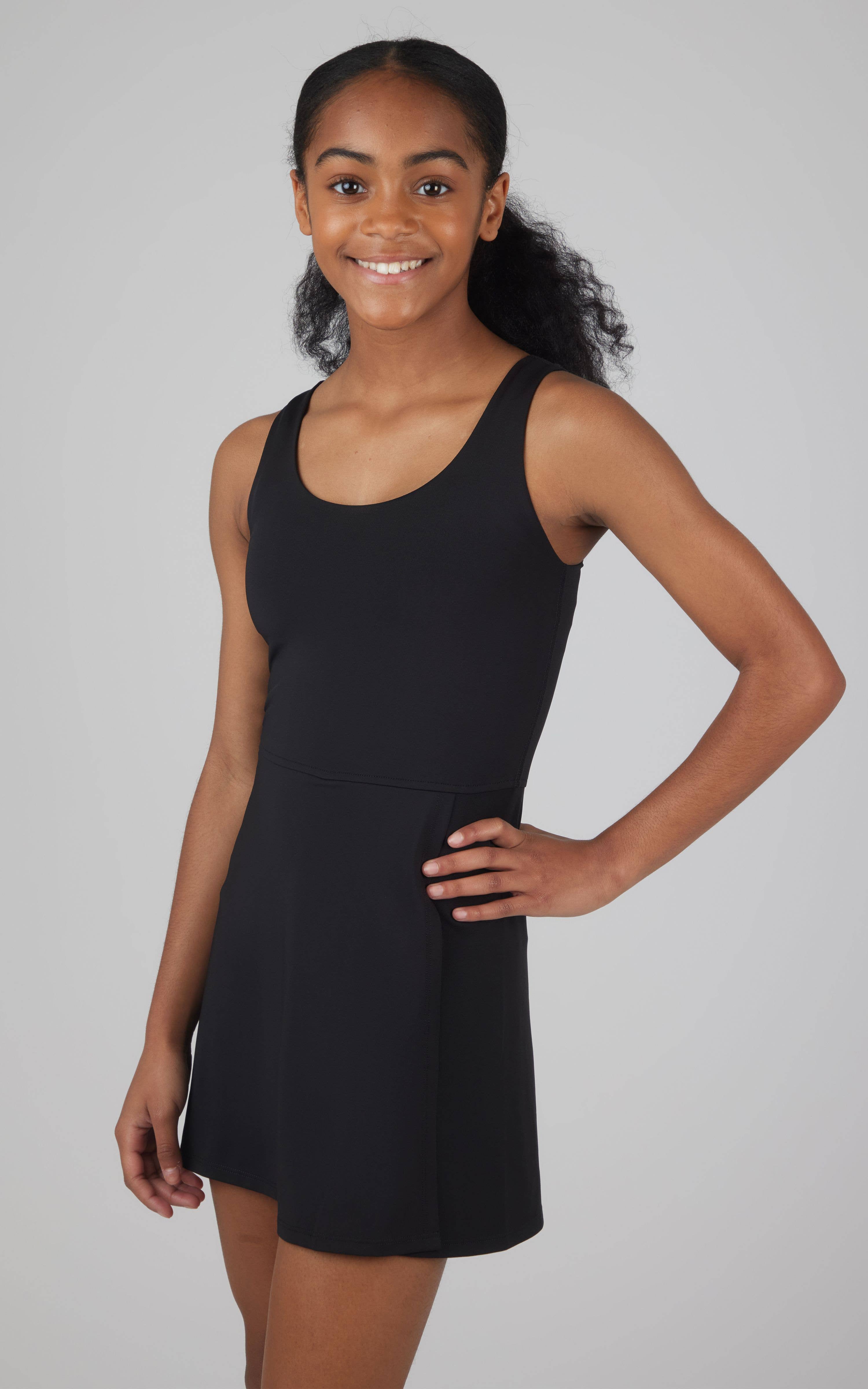 90 Degree by Reflex & Yogalicious - Wholesale Athletic Dress - Kids - Girls Athletic Active Tennis Dress with Inner Shorts 0