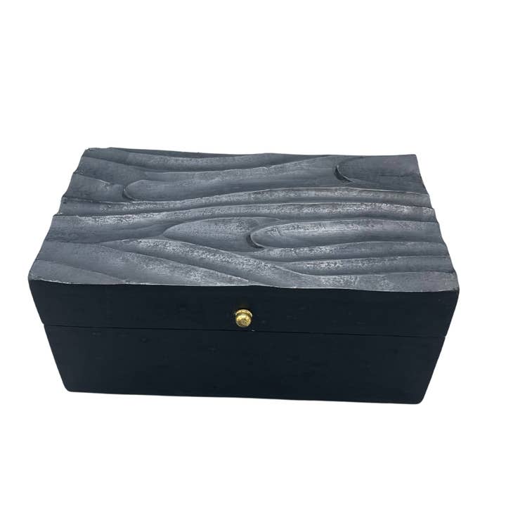 Mehrzweckbox im Vintage-Stil, 22 x 12 x 10 cm, Black Swirls für den Großhandel von AW Artisan