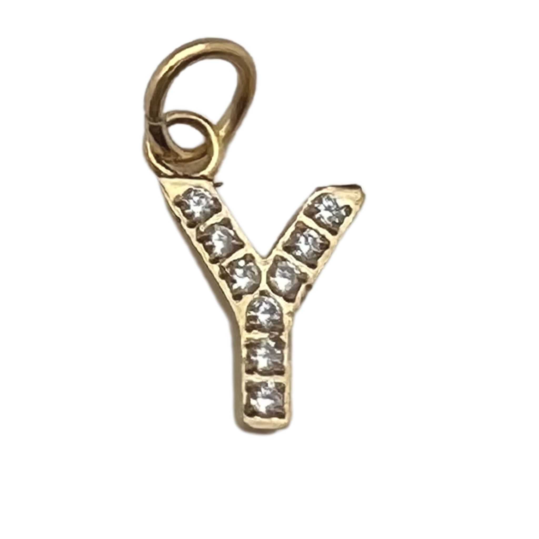 WJW – wholesale Individual charm/pendant – Gold Pavé Set CZ Initial Letter Charms31