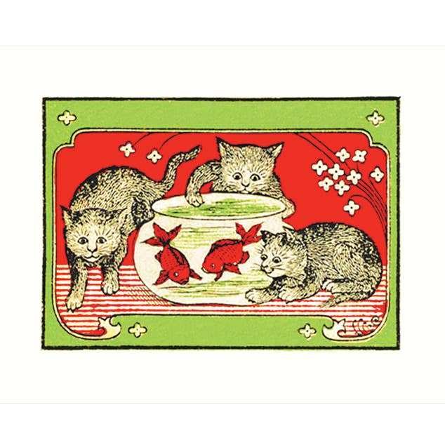 Cats & Goldfish | Blank Greeting Card for wholesale by Lucca Paperworks
