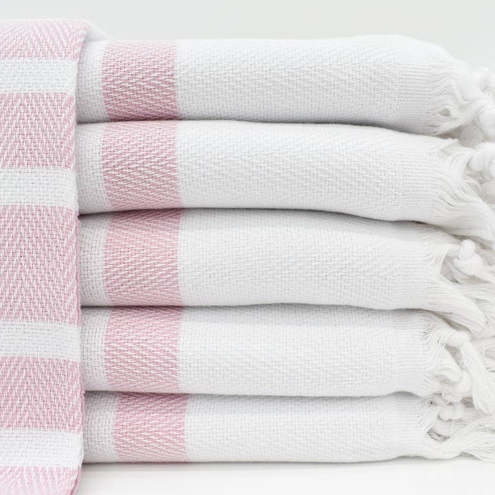 Organic Turkish Towels - Wholesale Beach towel - Beach Towel,Pink Herringbone Towel,40x70,Gift Towel