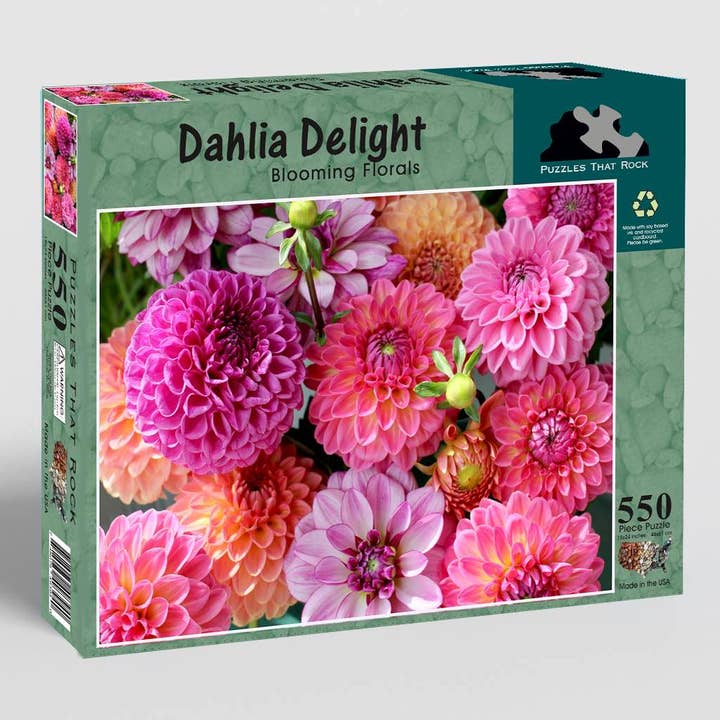 Dahlia Delight 550-Piece Puzzle for wholesale by Puzzles That Rock