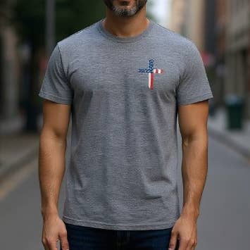 Camiseta de Estilo Suave con Cruz Patriótica – Impresión Frontal y Posterior para venta al por mayor de Handmadeohio