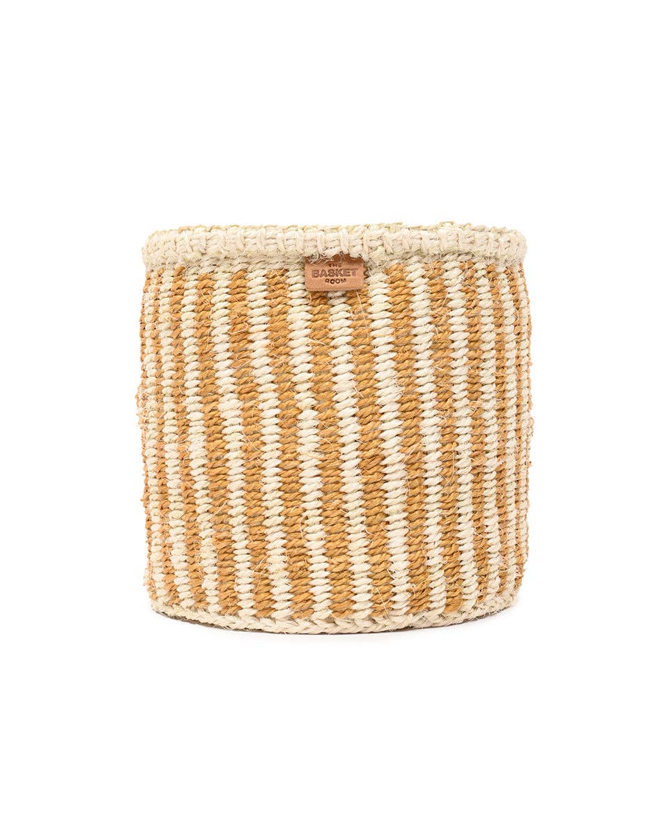 HOTUBA: Gold Pinstripe Woven Storage Basket | Planter | Toy Basket | Desk Tidy for wholesale on Faire3