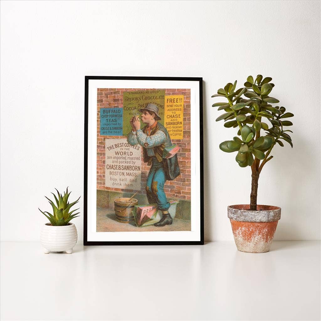 Found Image Press - Wholesale Art Print - Art Print CF-118 Street Vender with Advertisements1